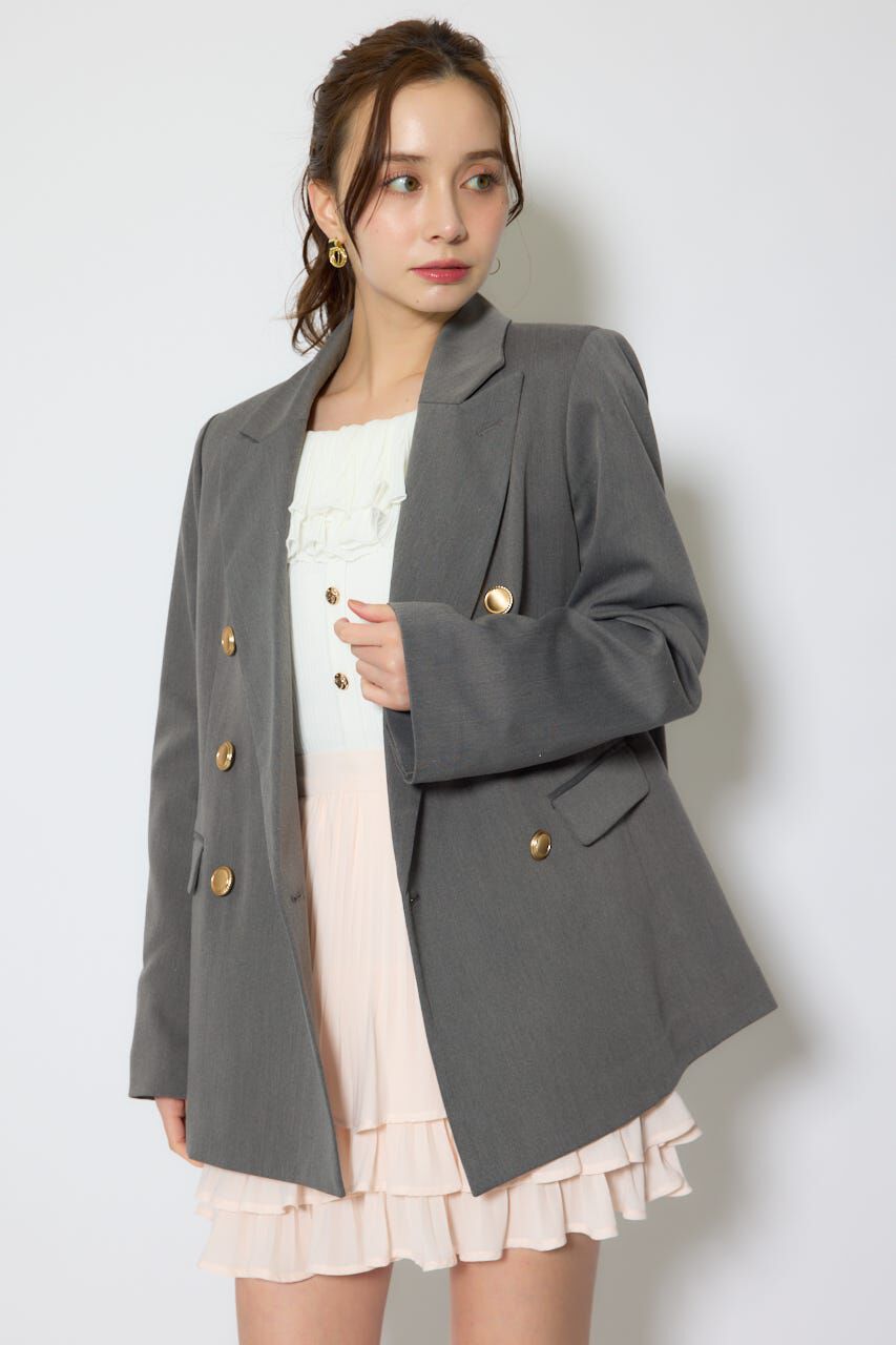 rienda「ピークドラペルダブルテーラードジャケット」|その他|