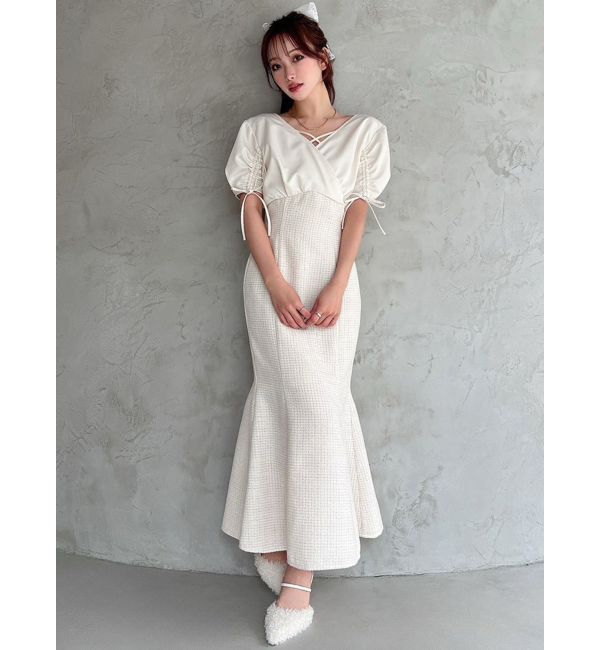 RESEXXY「カシュクールツイードマーメイドワンピース」|ワンピース|