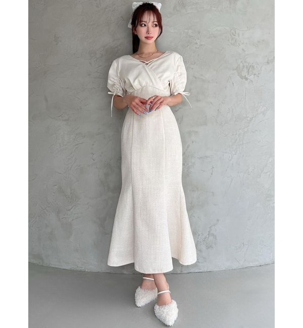 RESEXXY「カシュクールツイードマーメイドワンピース」|ワンピース|