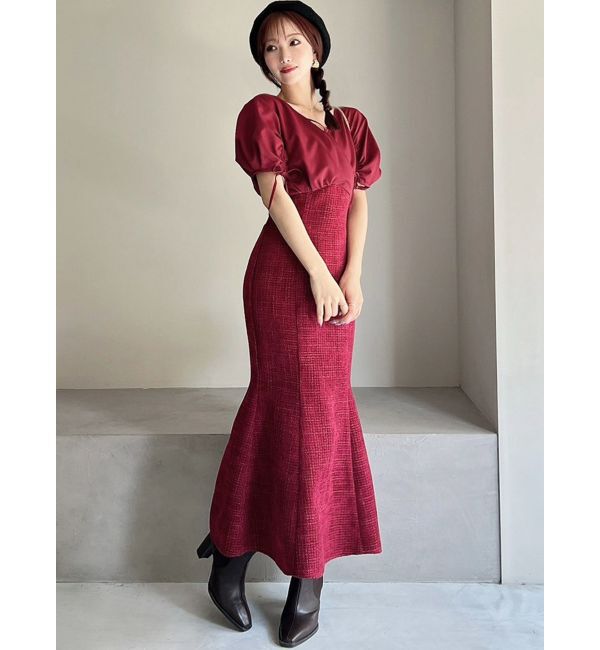 RESEXXY「カシュクールツイードマーメイドワンピース」|ワンピース|