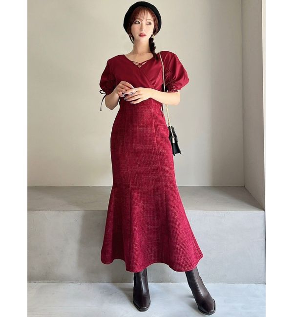 RESEXXY「カシュクールツイードマーメイドワンピース」|ワンピース|