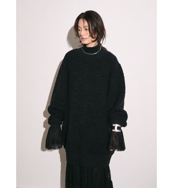 Ungrid「【Htage】バックスリットデザインビッグニット」|ニット・セーター|ブラック