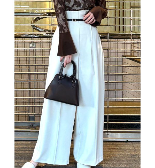 LAGUNAMOON「バイカラーベルトパンツ」|その他|アイボリー