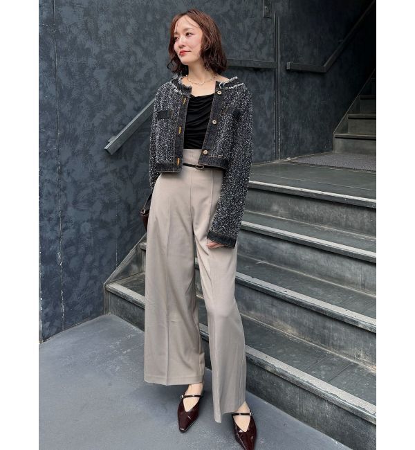 LAGUNAMOON「バイカラーベルトパンツ」|その他|モカ