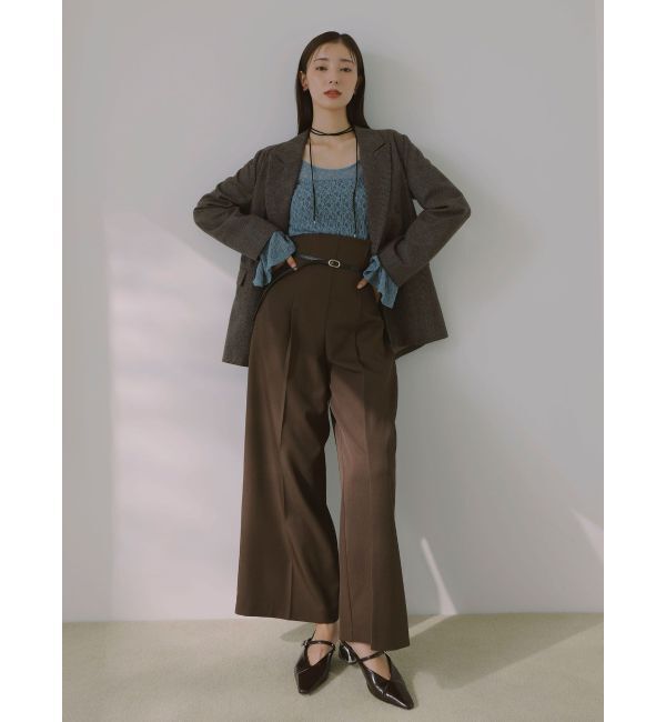 LAGUNAMOON「バイカラーベルトパンツ」|その他|ダークブラウン