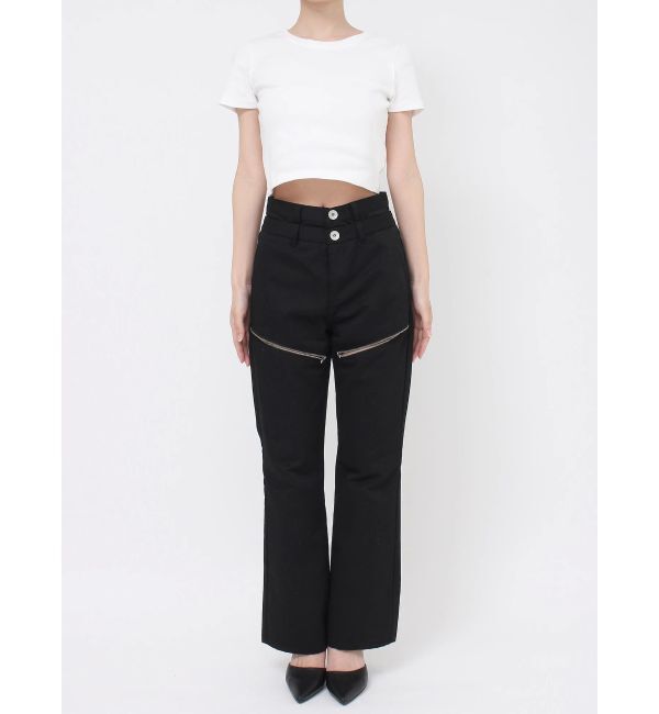 GYDA「WウエストThighs ZIPフレアパンツ」|その他|