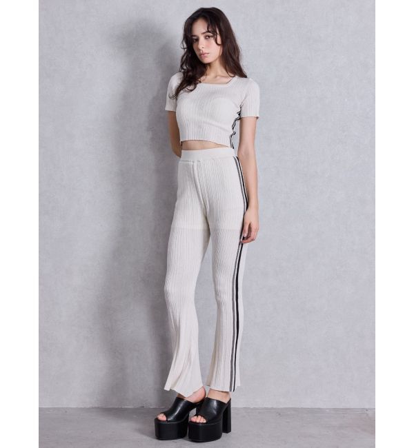 GYDA「サイドラインフレアニットパンツ」|その他|