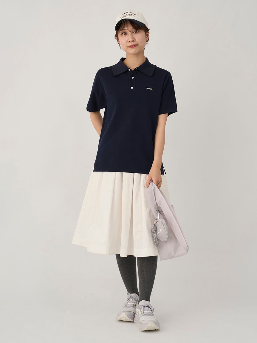 emmi atelier「emmiロゴニットポロトップス」|ニット・セーター|
