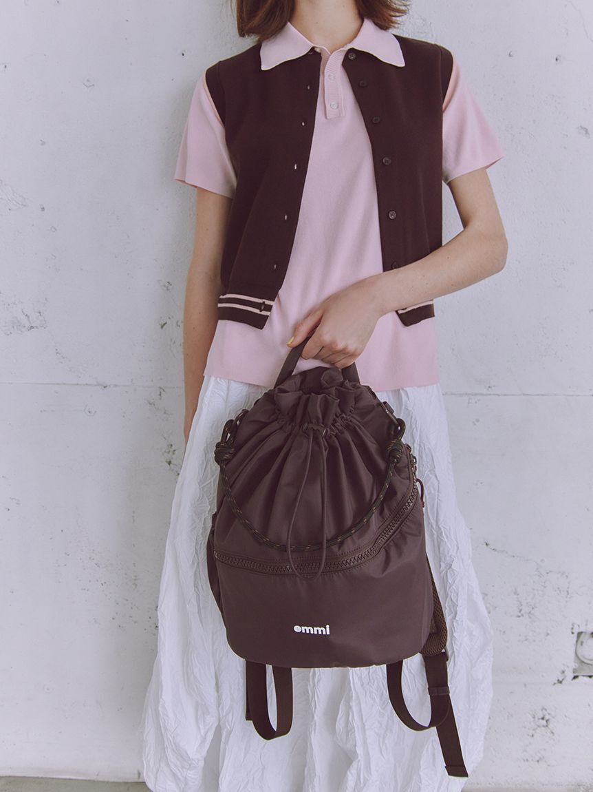 emmi atelier「emmiロゴニットポロトップス」|ニット・セーター|