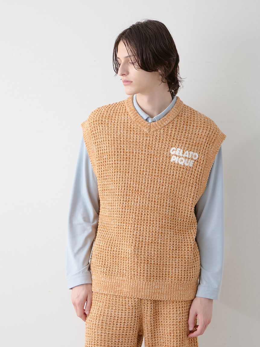 GELATO PIQUE HOMME「【HOMME】メランジワッフルベスト」|プルオーバー|