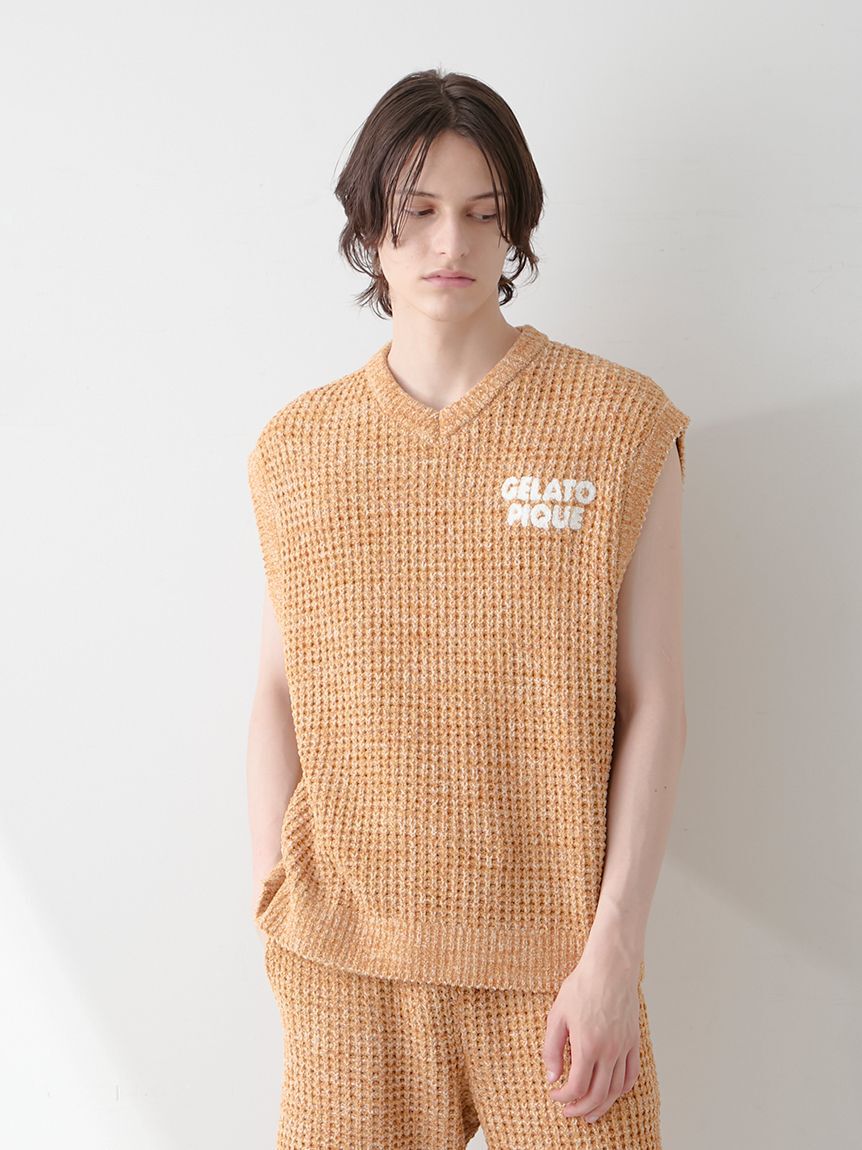 GELATO PIQUE HOMME「【HOMME】メランジワッフルベスト」|プルオーバー|