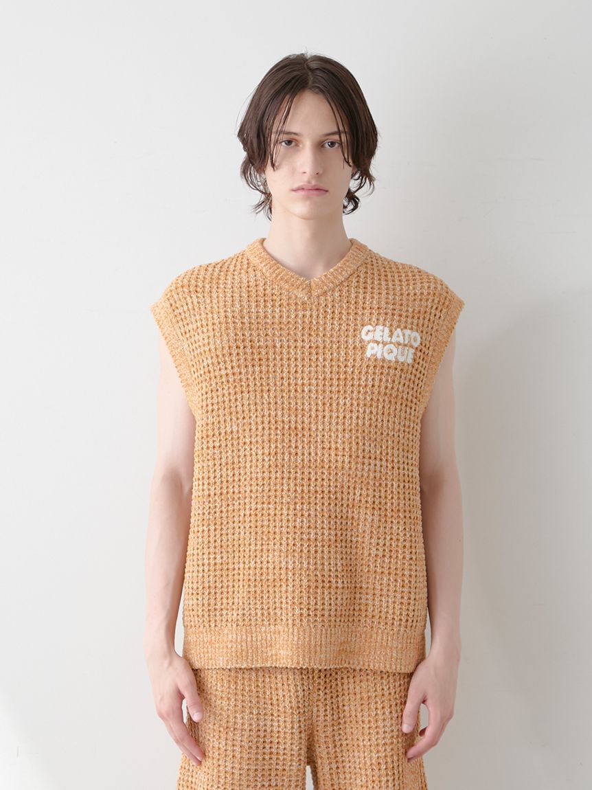 GELATO PIQUE HOMME「【HOMME】メランジワッフルベスト」|プルオーバー|