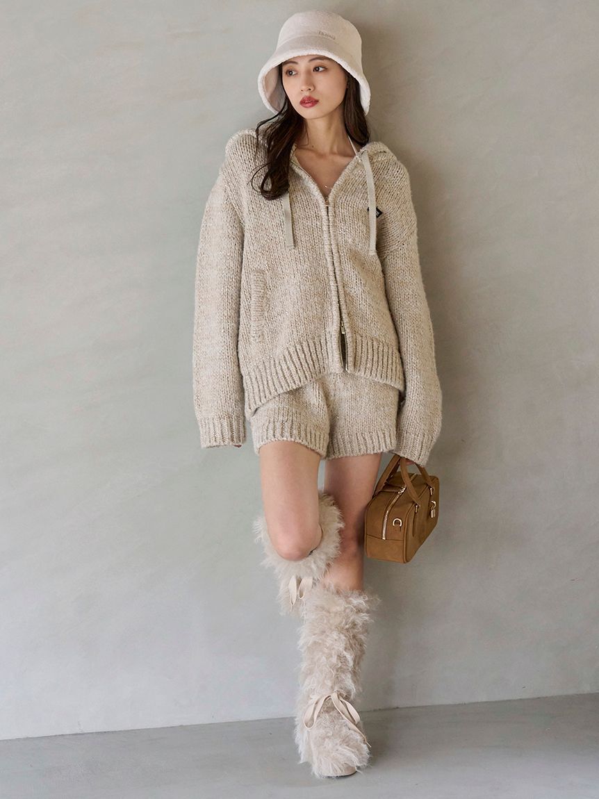 SNIDEL「ロービングニットフーディー」|ニット・セーター|