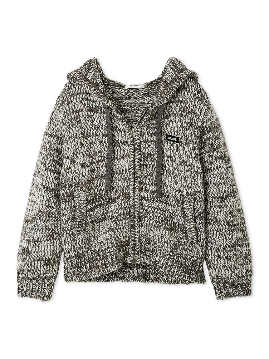 SNIDEL「ロービングニットフーディー」|ニット・セーター|GRY