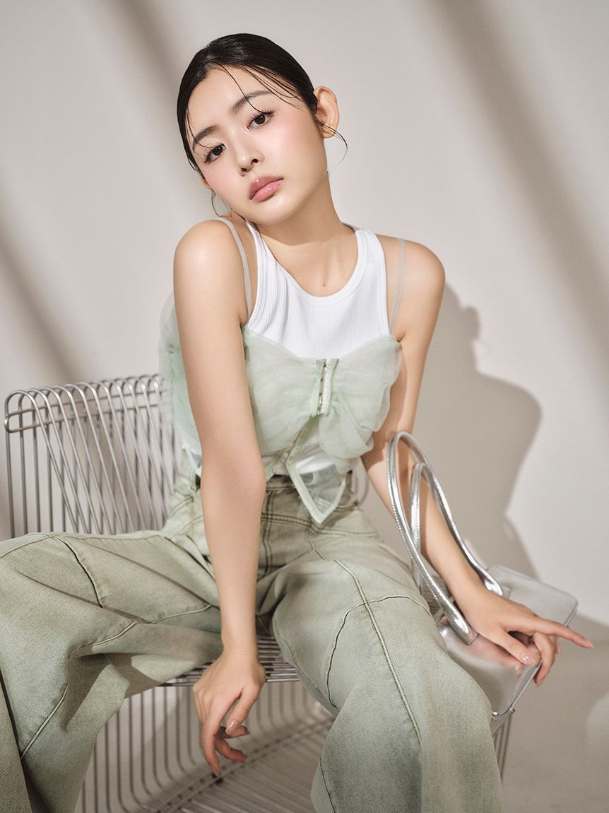 LILY BROWN Lingerie「【LILY BROWN Lingerie】カップインアメスリ/サントーニ」|タンクトップ|