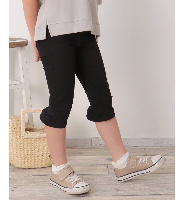 ikka kids「後ろフリルクロップドパンツ（120~160cm）」|その他|ブラック