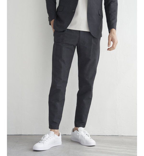 IKKA LOUNGE「【セットアップ対応】ブラックドットサッカーライトパンツ」|その他|ネイビーブルー