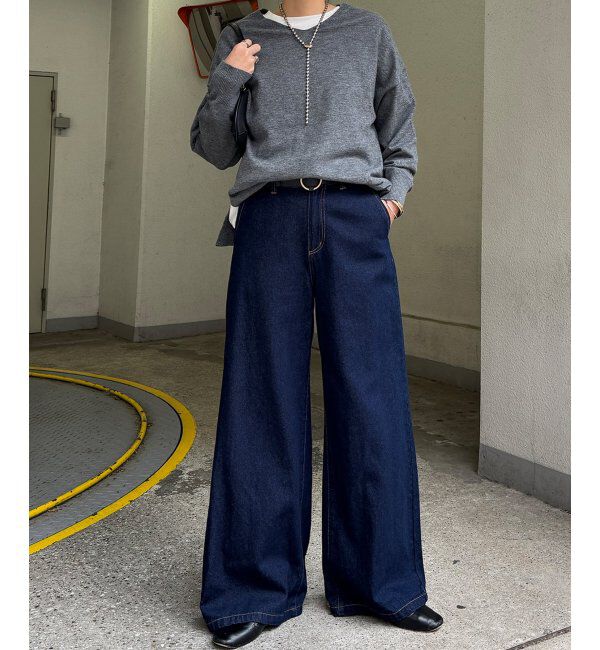 Lbc with Life「LBC ワイドストレートパンツ」|その他|ネイビーブルー