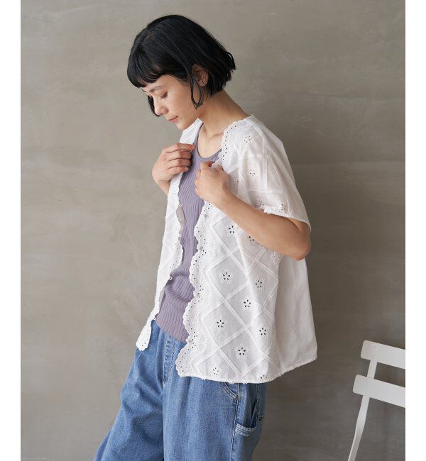 Lbc with Life「フリンジスカラップレースカーデＢＬ」|シャツ・ブラウス|