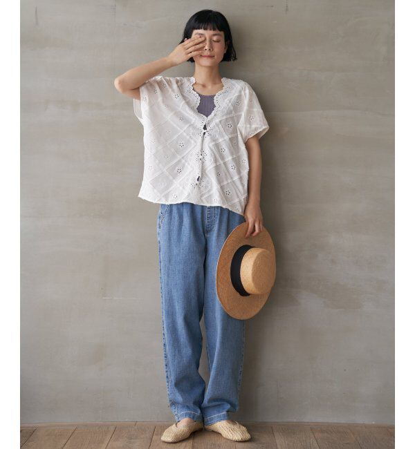 Lbc with Life「フリンジスカラップレースカーデＢＬ」|シャツ・ブラウス|