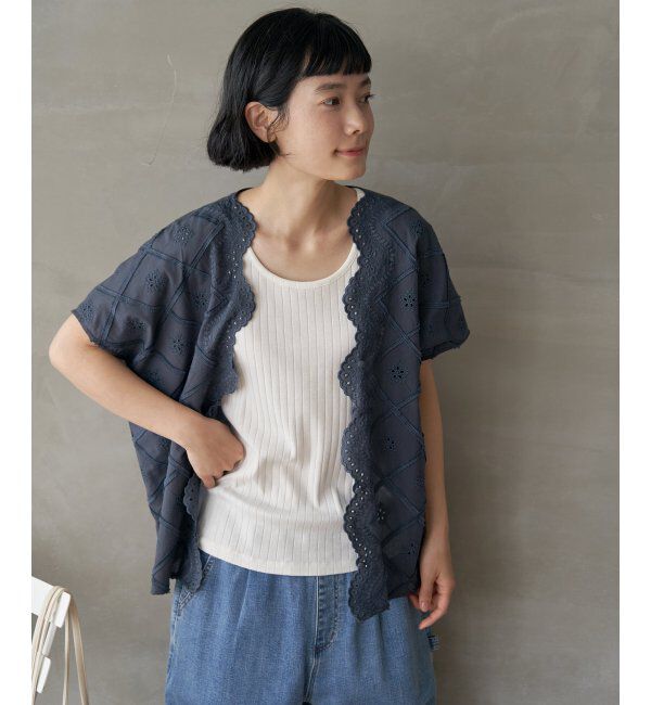 Lbc with Life「フリンジスカラップレースカーデＢＬ」|シャツ・ブラウス|