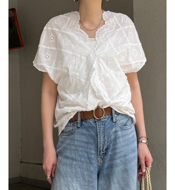 Lbc with Life「フリンジスカラップレースカーデＢＬ」|シャツ・ブラウス|