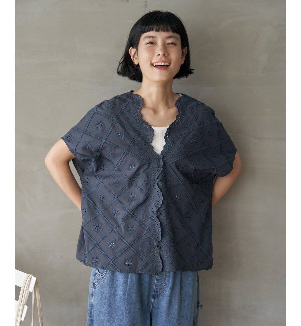 Lbc with Life「フリンジスカラップレースカーデＢＬ」|シャツ・ブラウス|