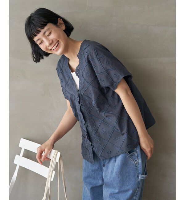 Lbc with Life「フリンジスカラップレースカーデＢＬ」|シャツ・ブラウス|