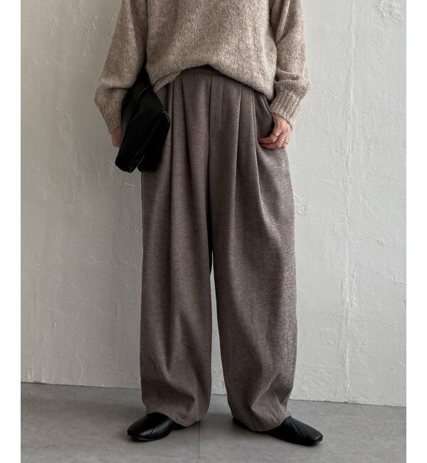 Lbc with Life「モールタックカーブパンツ」|その他|ベージュ