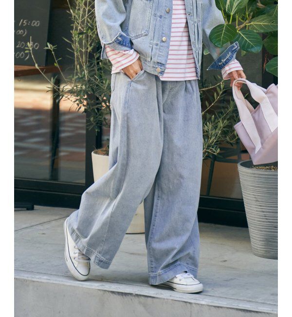 Lbc with Life「LBC ドロストワイドイシージーパンツ」|その他|ライトブルー