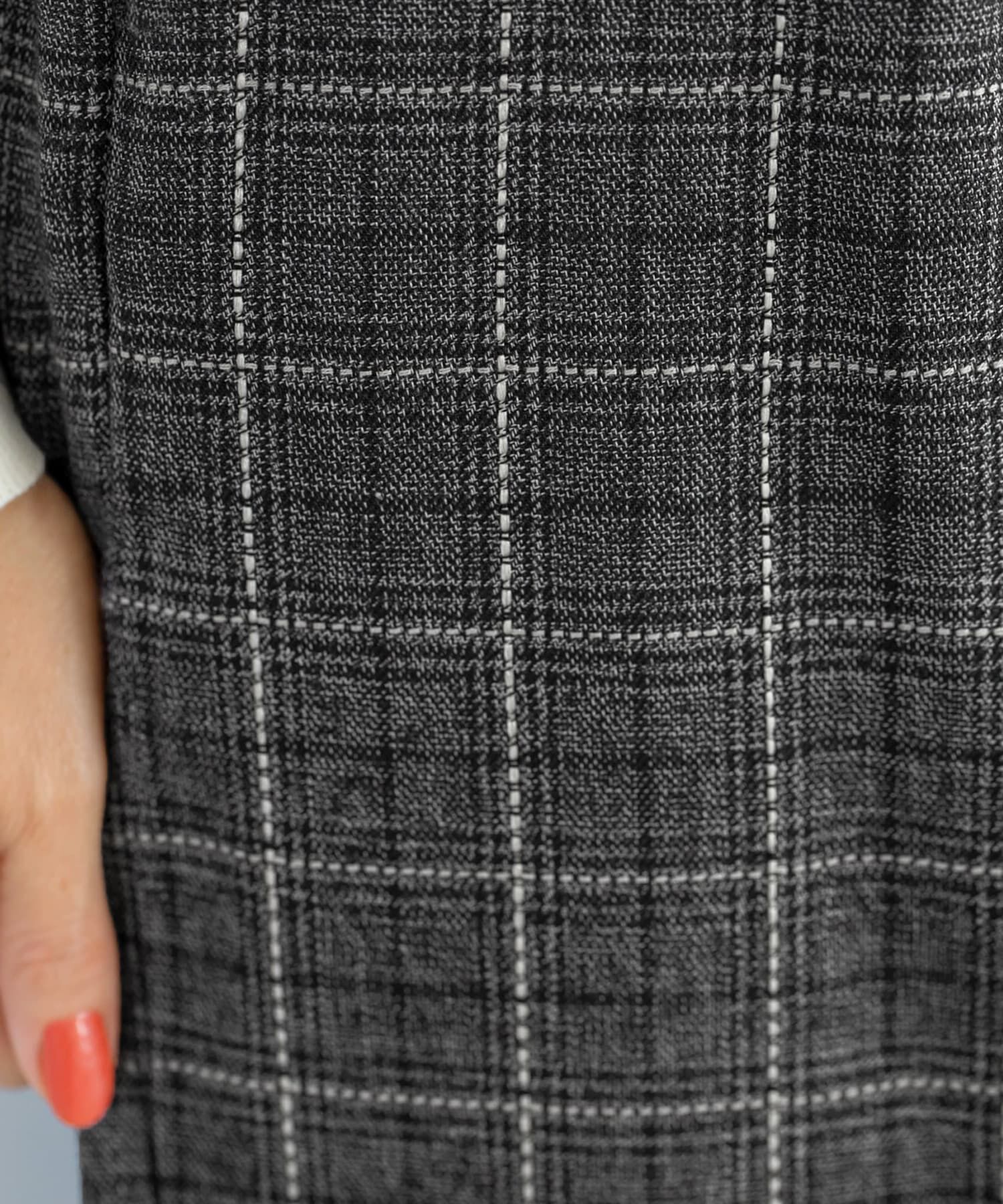 STYLE DELI「ステッチチェック柄ワイドパンツ」|スラックス|