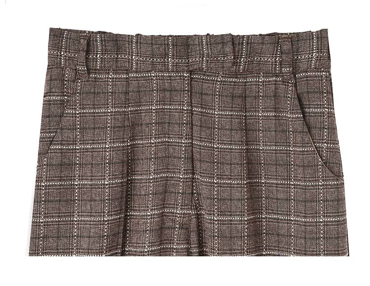 STYLE DELI「ステッチチェック柄ワイドパンツ」|スラックス|