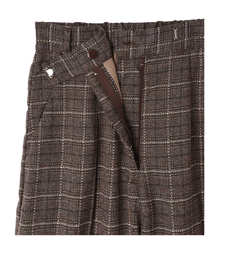 STYLE DELI「ステッチチェック柄ワイドパンツ」|スラックス|