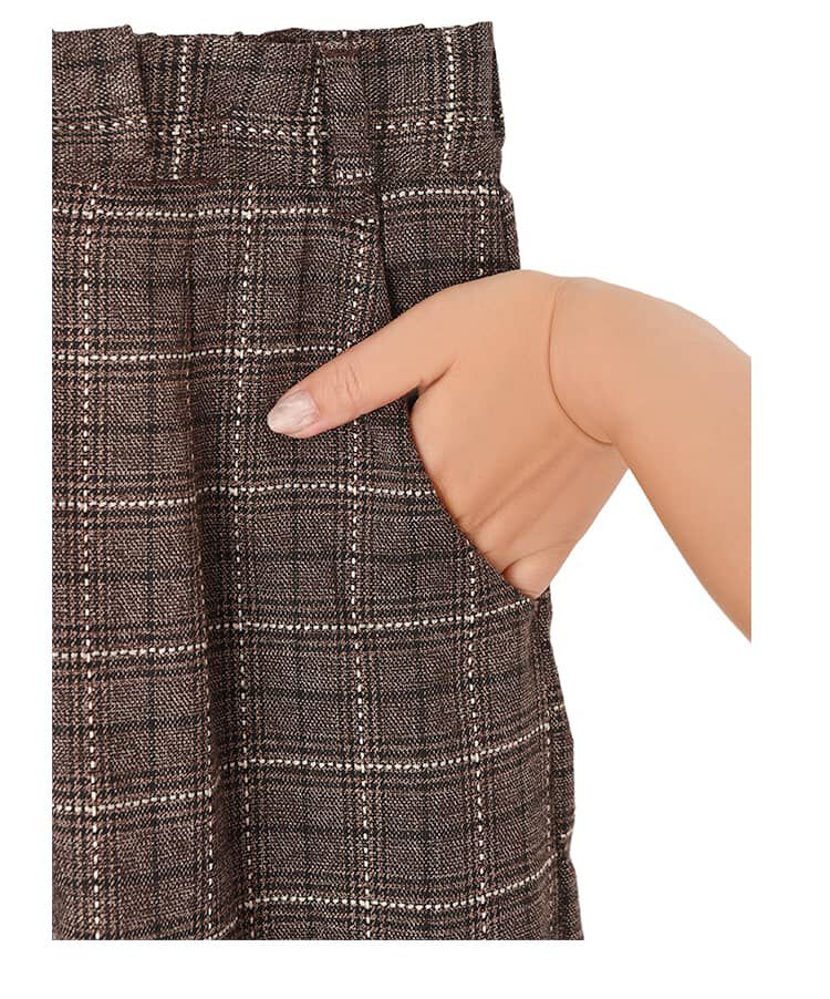 STYLE DELI「ステッチチェック柄ワイドパンツ」|スラックス|