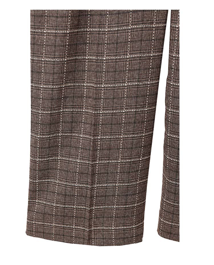 STYLE DELI「ステッチチェック柄ワイドパンツ」|スラックス|