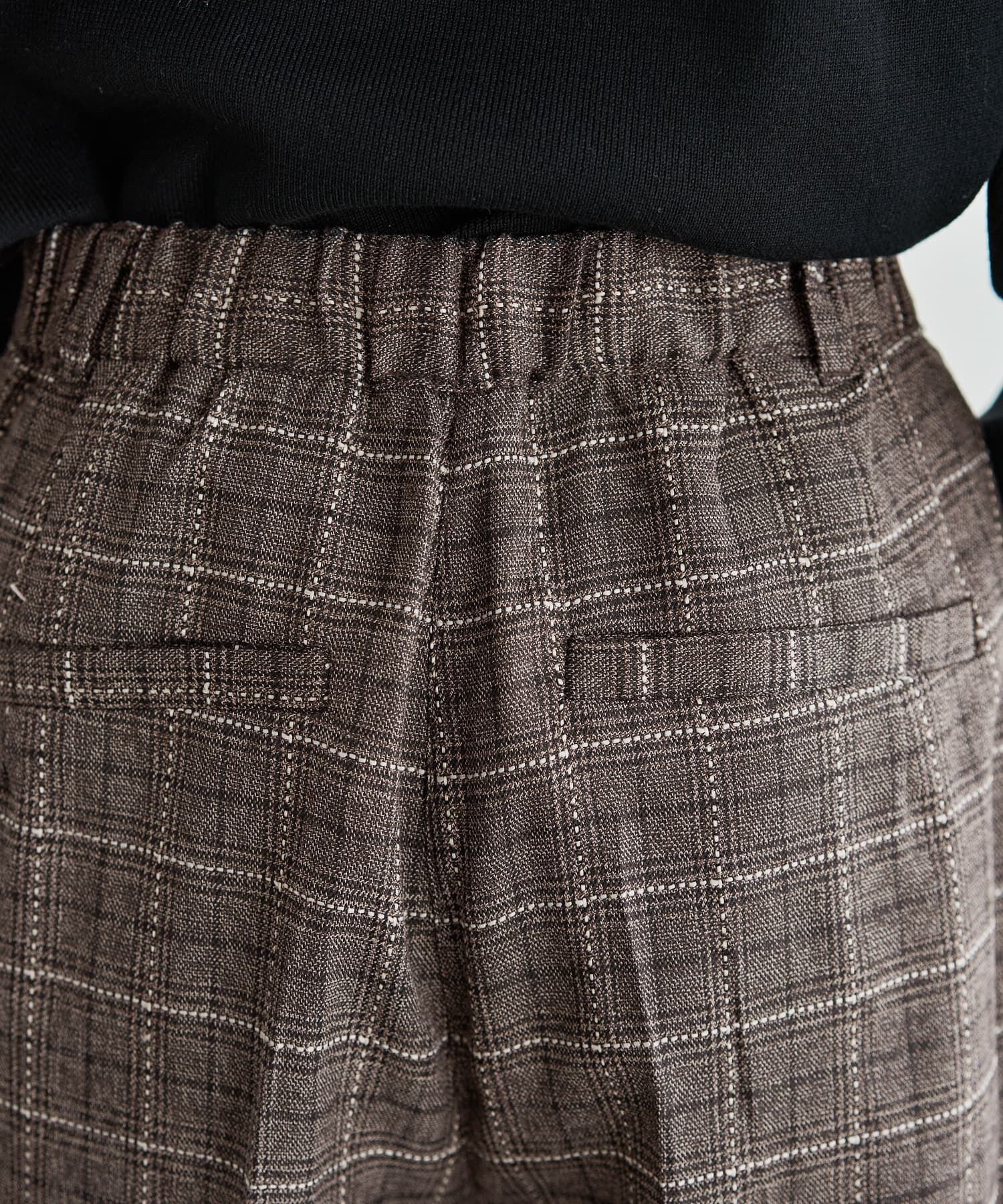 STYLE DELI「ステッチチェック柄ワイドパンツ」|スラックス|