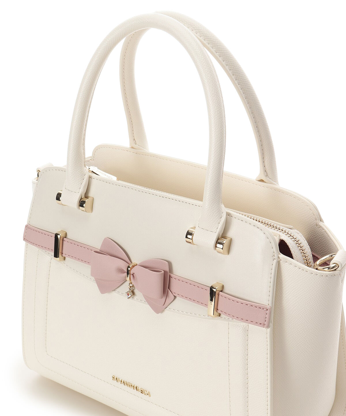 Samantha Vega「バイカラーアクセントリボンハンドバッグ」|ハンドバッグ|