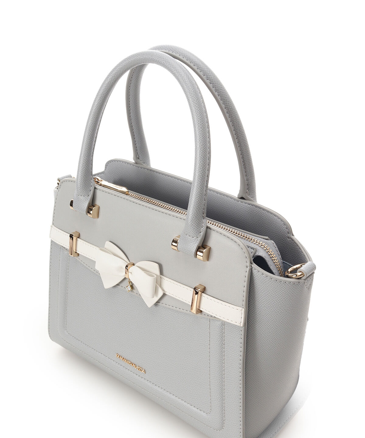 Samantha Vega「バイカラーアクセントリボンハンドバッグ」|ハンドバッグ|