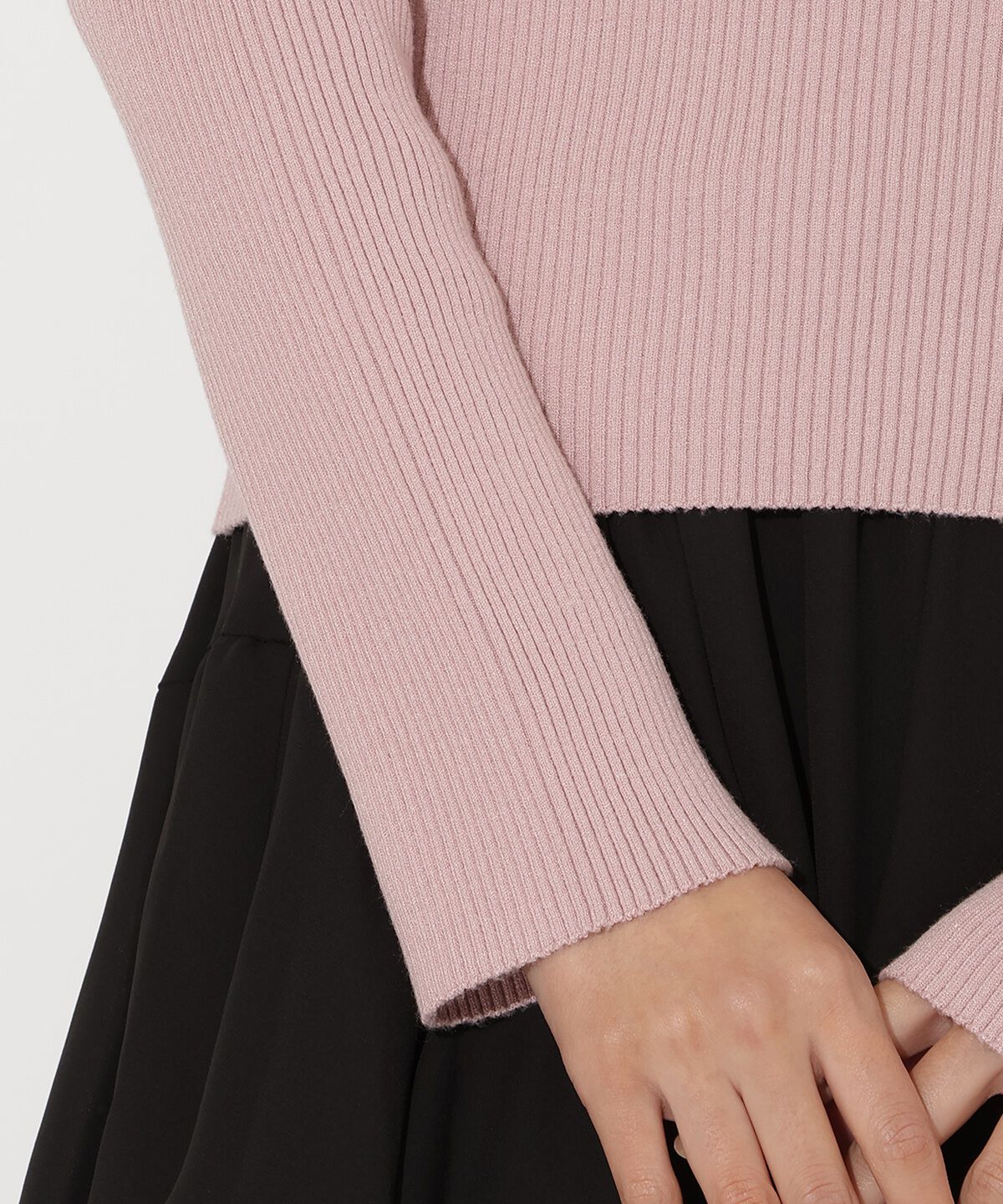 アンドクチュール「アシメリボンスリットプルオーバー」|ニット・セーター|