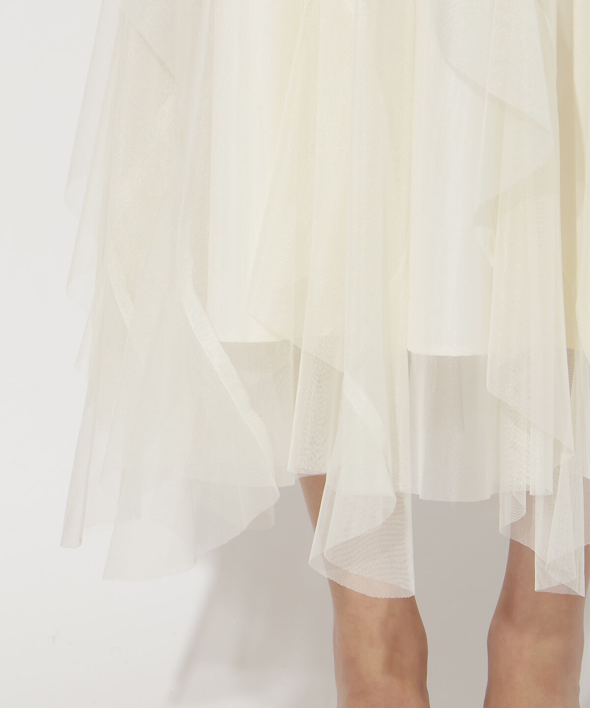 アンドクチュール「ラッフルフリルチュールスカート」|フレア|