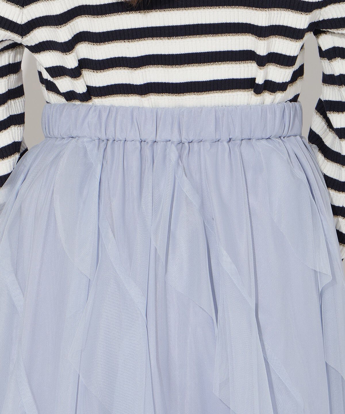 アンドクチュール「ラッフルフリルチュールスカート」|フレア|