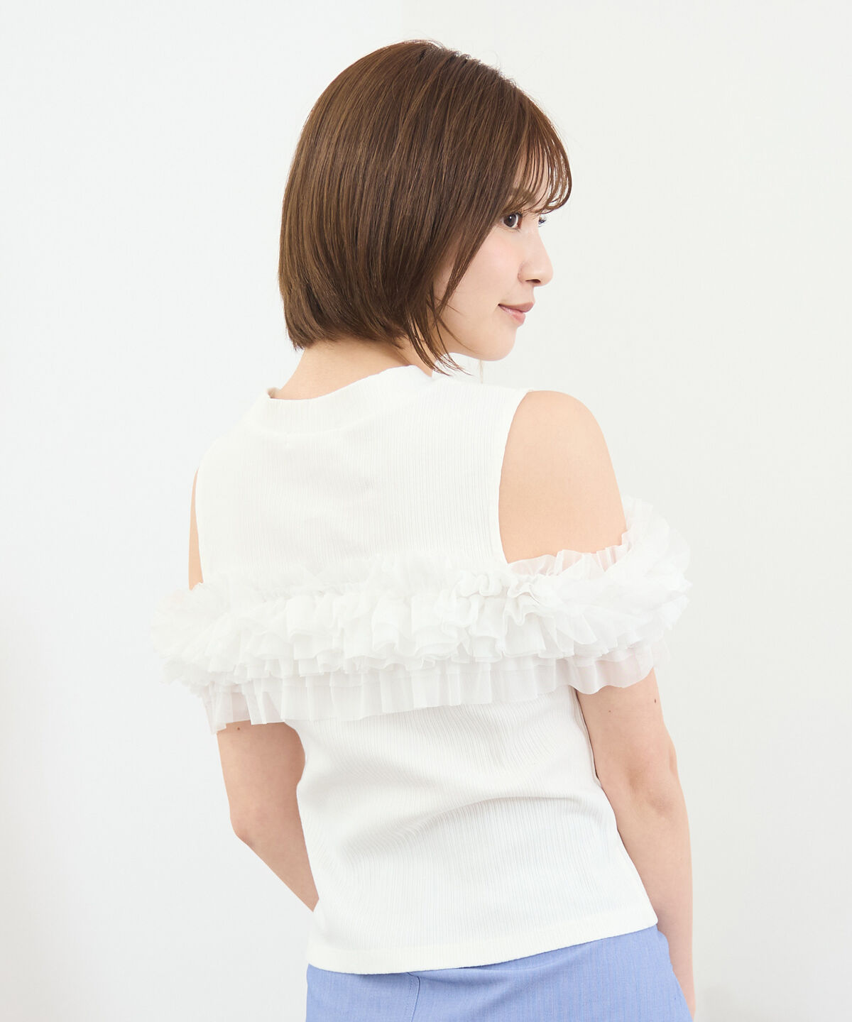 REDYAZEL「チュールフリルラインカットソー」|キャミソール|