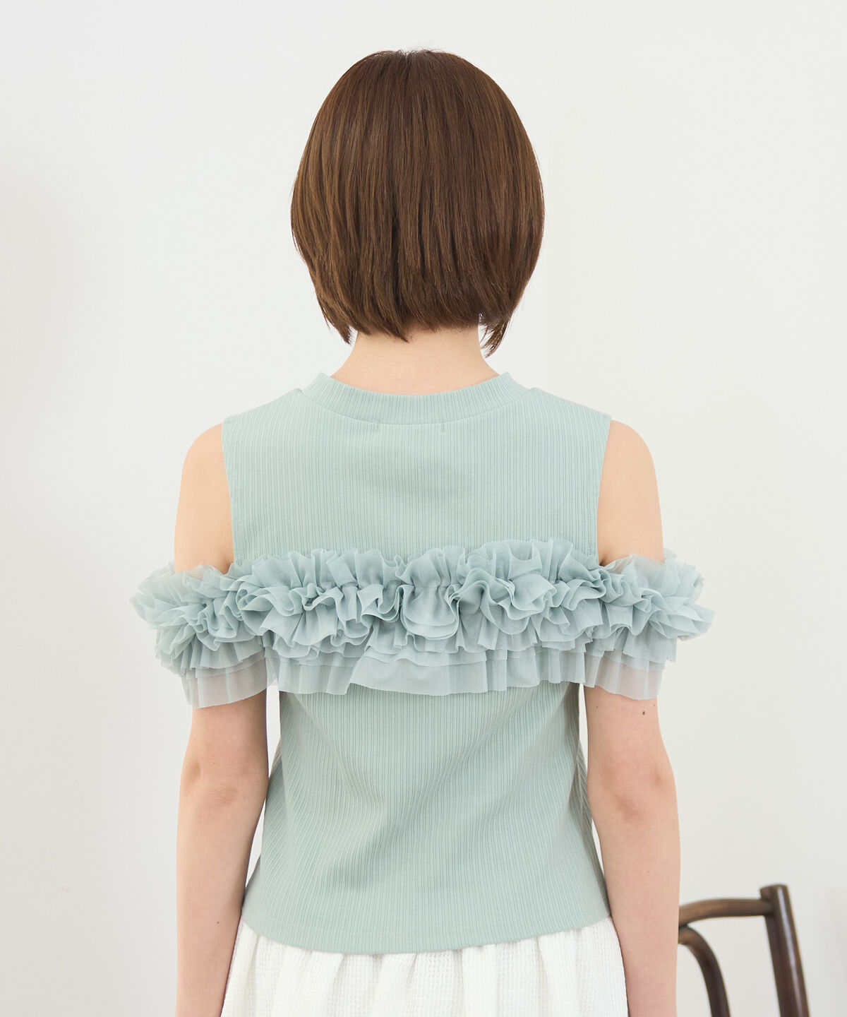 REDYAZEL「チュールフリルラインカットソー」|キャミソール|