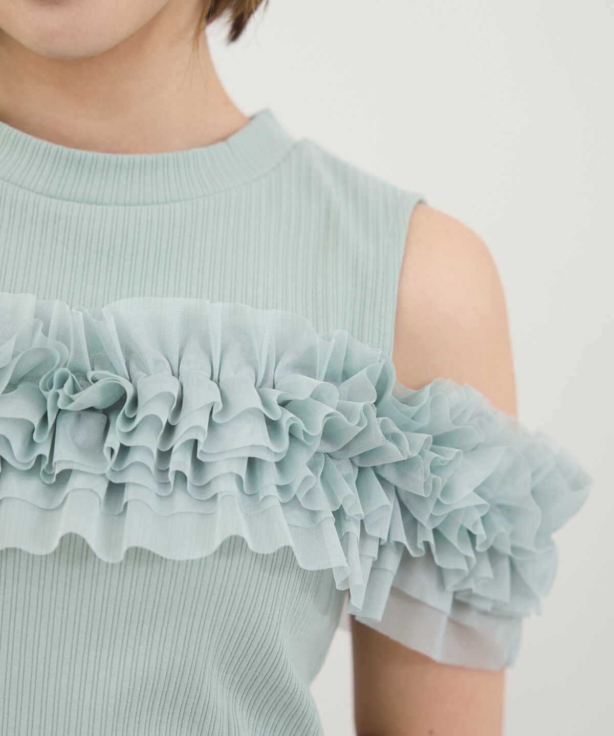 REDYAZEL「チュールフリルラインカットソー」|キャミソール|