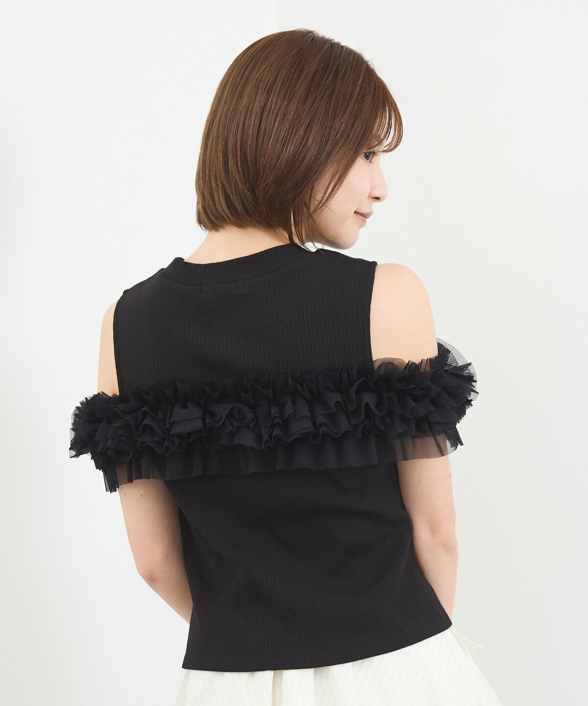 REDYAZEL「チュールフリルラインカットソー」|キャミソール|