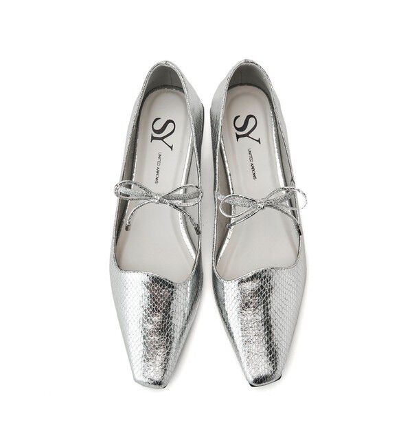 ODETTE E ODILE「＜SY＞ウェーブカットリボン フラット25●&uarr;」|パンプス|SILVER