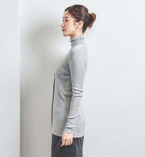 UNITED ARROWS「シルクリブ Vネック ロングカーディガン」|カーディガン|