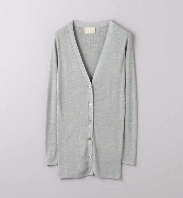 UNITED ARROWS「シルクリブ Vネック ロングカーディガン」|カーディガン|