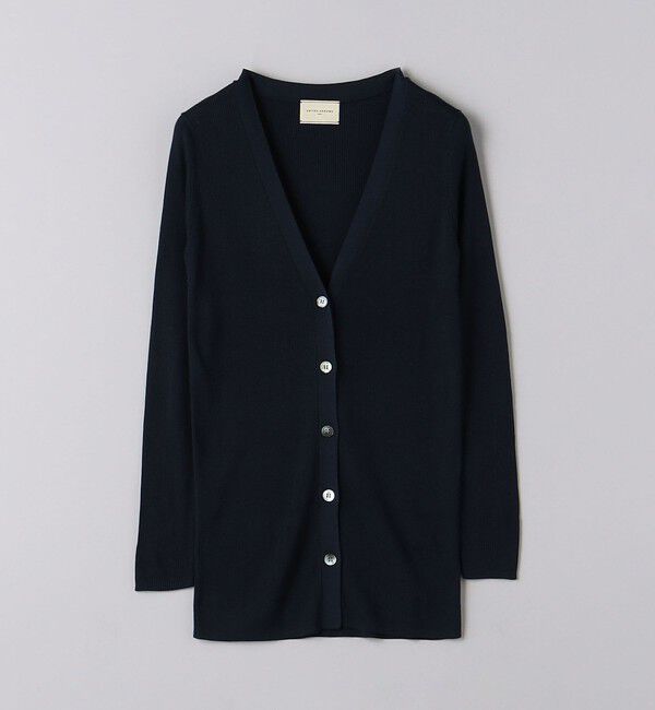 UNITED ARROWS「シルクリブ Vネック ロングカーディガン」|カーディガン|