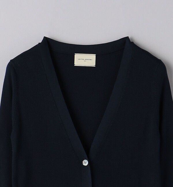 UNITED ARROWS「シルクリブ Vネック ロングカーディガン」|カーディガン|